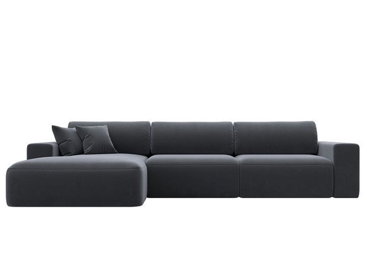 Угловой диван Лига-036 Классик лонг, Серый (велюр) в Элисте - изображение 9