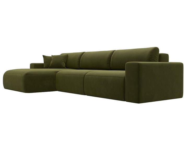 Угловой диван Лига-036 Классик лонг, Зеленый (Микровельвет) в Элисте - изображение 8