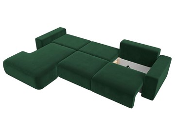 Угловой диван Лига-036 Классик лонг, Зеленый (велюр) в Элисте - предосмотр 3