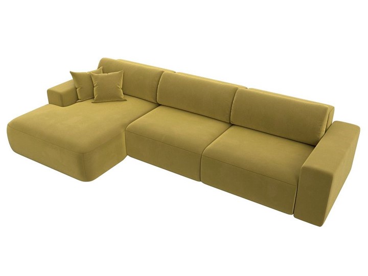 Угловой диван Лига-036 Классик лонг, Желтый (Микровельвет) в Элисте - изображение 6