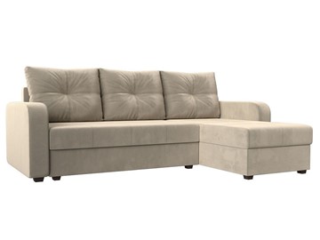 Угловой диван с оттоманкой Ливерпуль Лайт, Бежевый (Микровельвет) в Элисте - предосмотр