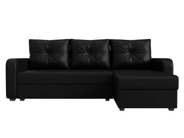 Угловой диван с оттоманкой Ливерпуль Лайт, Черный (Экокожа) в Элисте - предосмотр 5