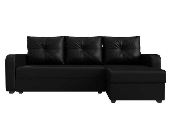 Угловой диван с оттоманкой Ливерпуль Лайт, Черный (Экокожа) в Элисте - изображение 5