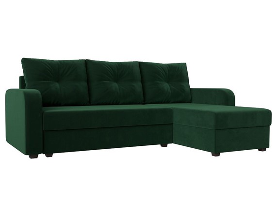 Угловой раскладной диван Ливерпуль Лайт, Зеленый (Велюр) в Элисте - изображение