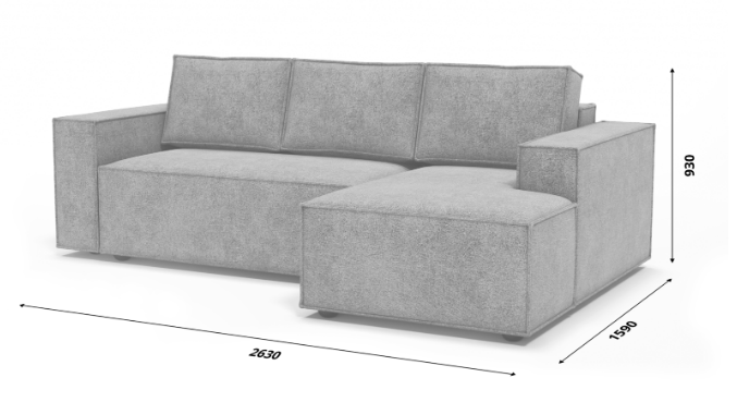 Угловой диван с оттоманкой Лофт 263х159х93 (Ремни/Тик-так) в Элисте - изображение 9