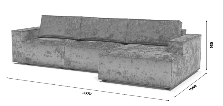 Угловой диван с оттоманкой Лофт 357х159х93 (НПБ/Еврокнижка) в Элисте - изображение 8