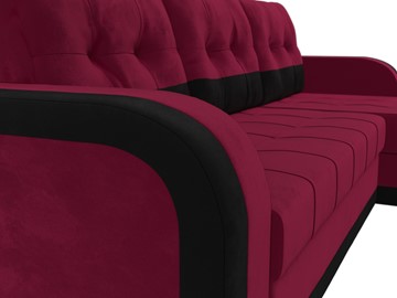 Угловой диван с оттоманкой Марсель,Бордовый/Черный (микровельвет) в Элисте - предосмотр 3