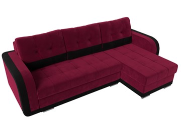 Угловой диван с оттоманкой Марсель,Бордовый/Черный (микровельвет) в Элисте - предосмотр 4