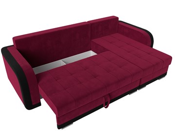 Угловой диван с оттоманкой Марсель,Бордовый/Черный (микровельвет) в Элисте - предосмотр 6