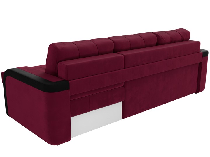 Угловой диван с оттоманкой Марсель,Бордовый/Черный (микровельвет) в Элисте - изображение 8