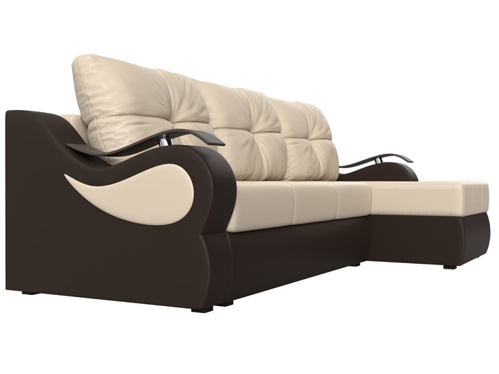 Угловой диван Меркурий, Бежевый/коричневый (экокожа) в Элисте - изображение 2