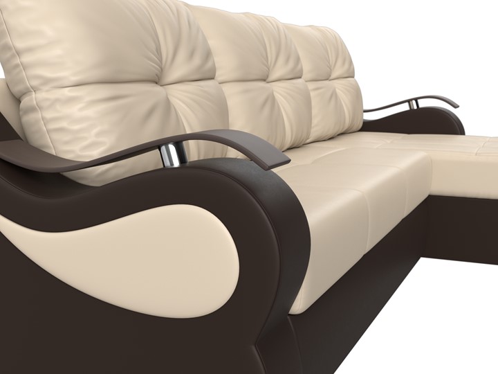 Угловой диван Меркурий, Бежевый/коричневый (экокожа) в Элисте - изображение 3