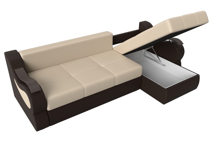 Угловой диван Меркурий, Бежевый/коричневый (экокожа) в Элисте - изображение 6