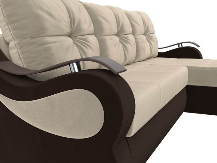 Угловой диван Меркурий, Бежевый/коричневый (вельвет) в Элисте - изображение 3