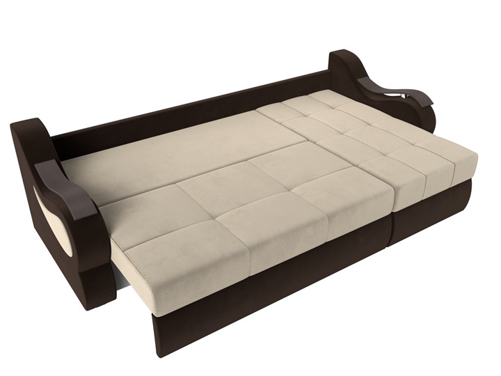 Угловой диван Меркурий, Бежевый/коричневый (вельвет) в Элисте - изображение 5