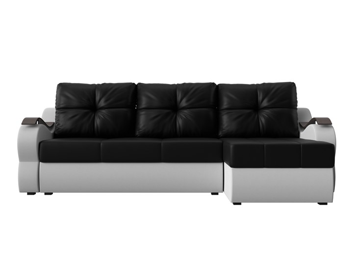 Угловой диван Меркурий, Черный/белый (экокожа) в Элисте - изображение 1