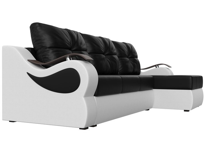 Угловой диван Меркурий, Черный/белый (экокожа) в Элисте - изображение 2