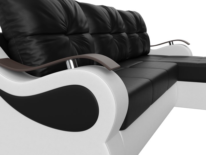 Угловой диван Меркурий, Черный/белый (экокожа) в Элисте - изображение 3