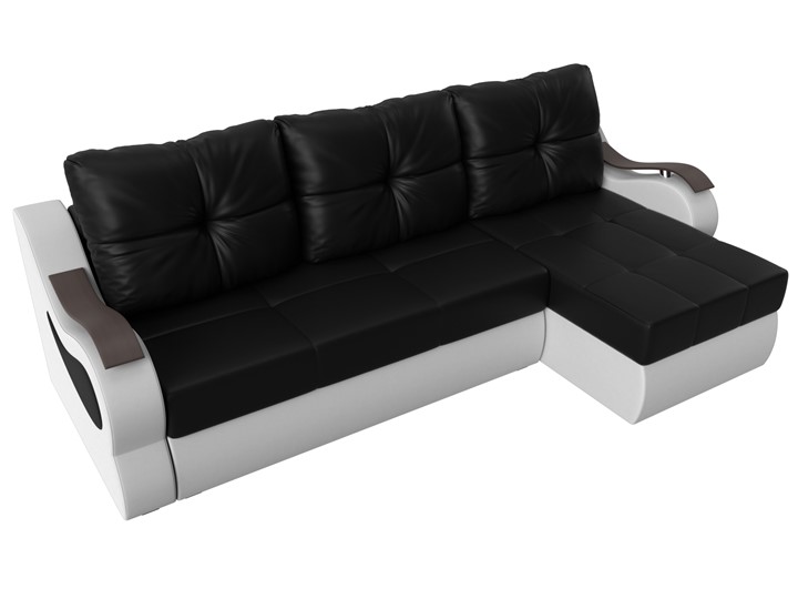 Угловой диван Меркурий, Черный/белый (экокожа) в Элисте - изображение 4