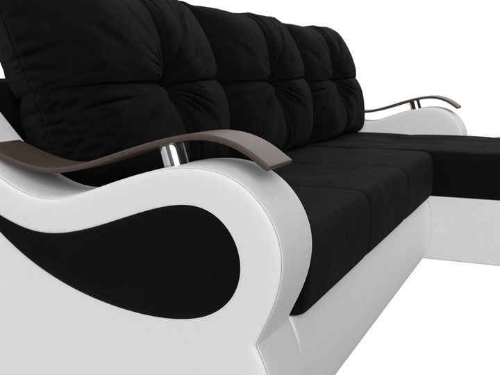 Угловой диван Меркурий, Черный/белый (вельвет/экокожа) в Элисте - изображение 3