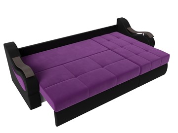 Угловой диван Меркурий, Фиолетовый/черный (вельвет/экокожа) в Элисте - предосмотр 5