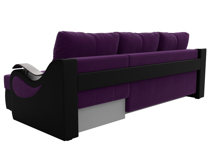 Угловой диван Меркурий, Фиолетовый/черный (вельвет/экокожа) в Элисте - изображение 7