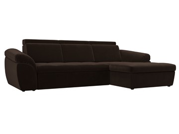 Угловой диван для гостиной Мисандра, Коричневый (микровельвет) в Элисте
