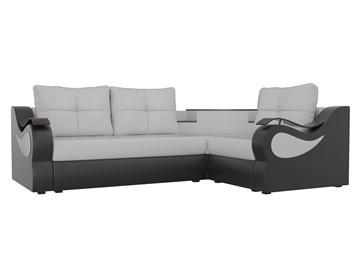 Угловой раскладной диван Митчелл, Белый/Черный (экокожа) в Элисте