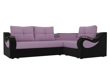 Угловой раскладной диван Митчелл, Сиреневый/Черный (микровельвет) в Элисте