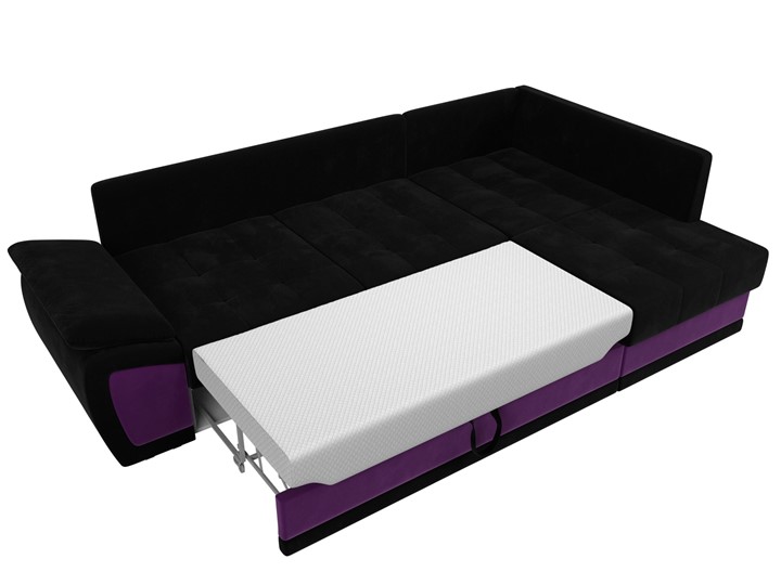 Угловой диван для гостиной Нэстор прайм, Черный/Фиолетовый (микровельвет) в Элисте - изображение 9
