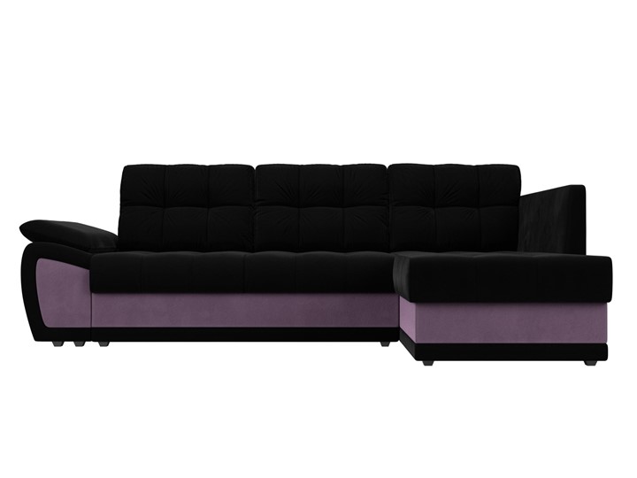 Угловой диван Нэстор прайм, Черный/Сиреневый (микровельвет) в Элисте - изображение 3