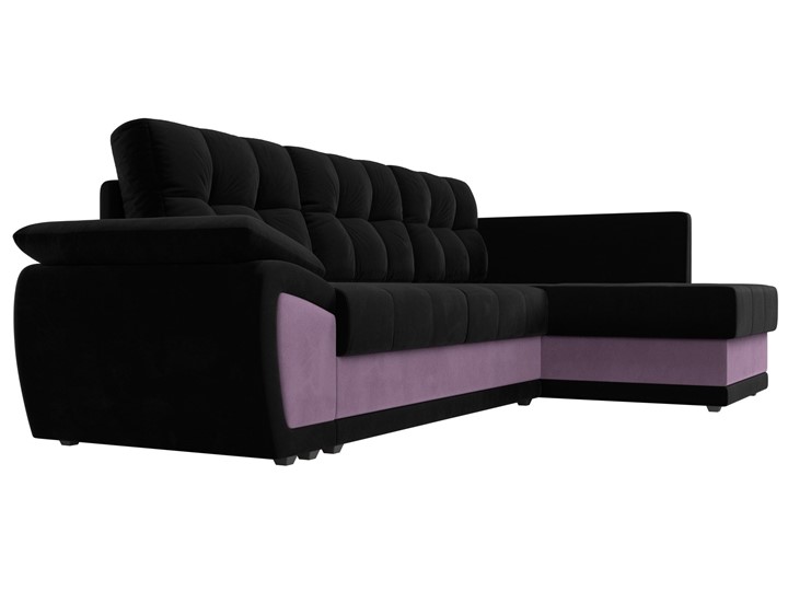 Угловой диван Нэстор прайм, Черный/Сиреневый (микровельвет) в Элисте - изображение 4