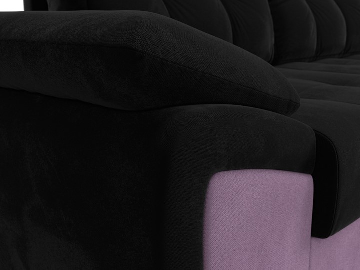 Угловой диван Нэстор прайм, Черный/Сиреневый (микровельвет) в Элисте - изображение 5