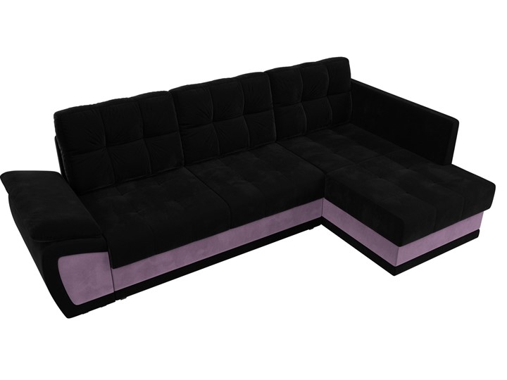 Угловой диван Нэстор прайм, Черный/Сиреневый (микровельвет) в Элисте - изображение 7