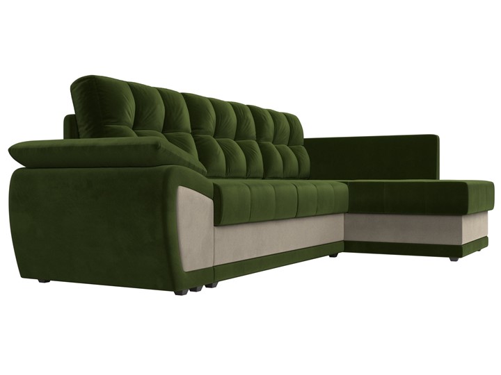 Угловой диван для гостиной Нэстор прайм, Зеленый/Бежевый (микровельвет) в Элисте - изображение 4