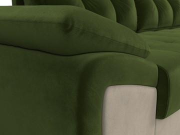 Угловой диван для гостиной Нэстор прайм, Зеленый/Бежевый (микровельвет) в Элисте - предосмотр 5