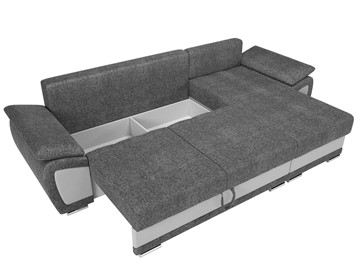 Угловой диван для гостиной Нэстор, Серый/Белый (рогожка/экокожа) в Элисте - предосмотр 7