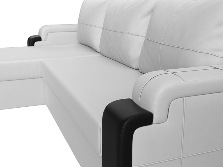 Угловой диван Николь лайт, Белый/Черный (экокожа) в Элисте - изображение 3
