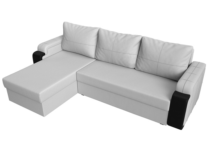 Угловой диван Николь лайт, Белый/Черный (экокожа) в Элисте - изображение 4
