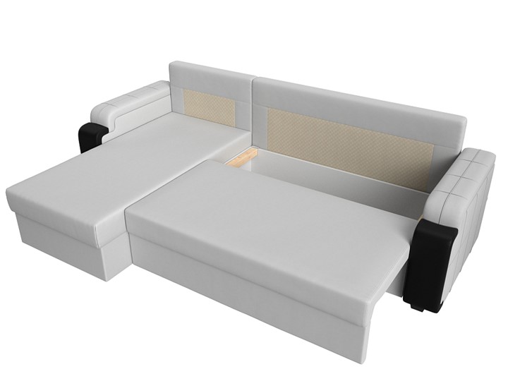 Угловой диван Николь лайт, Белый/Черный (экокожа) в Элисте - изображение 5