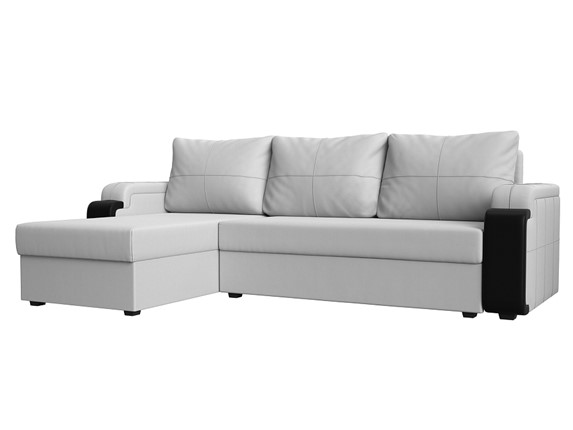 Угловой диван Николь лайт, Белый/Черный (экокожа) в Элисте - изображение