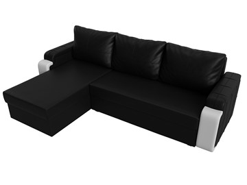 Угловой раскладной диван Николь лайт, Черный/Белый (экокожа) в Элисте - предосмотр 4