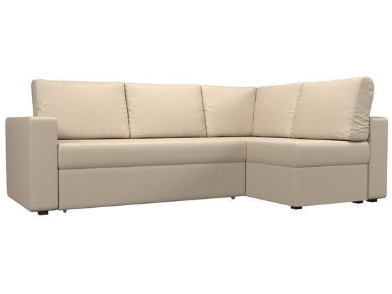 Угловой диван для гостиной Оливер, Бежевый (экокожа) в Элисте - изображение