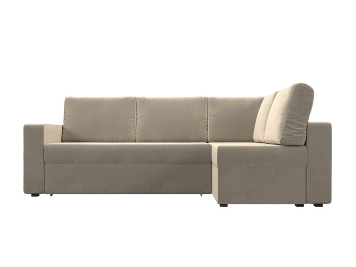 Угловой раскладной диван Оливер, Бежевый (микровельвет) в Элисте - изображение 3