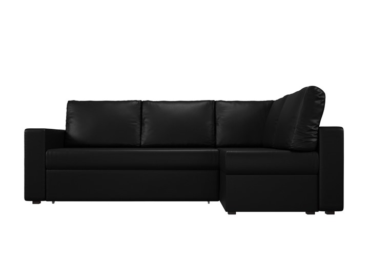 Угловой раскладной диван Оливер, Черный (экокожа) в Элисте - изображение 3