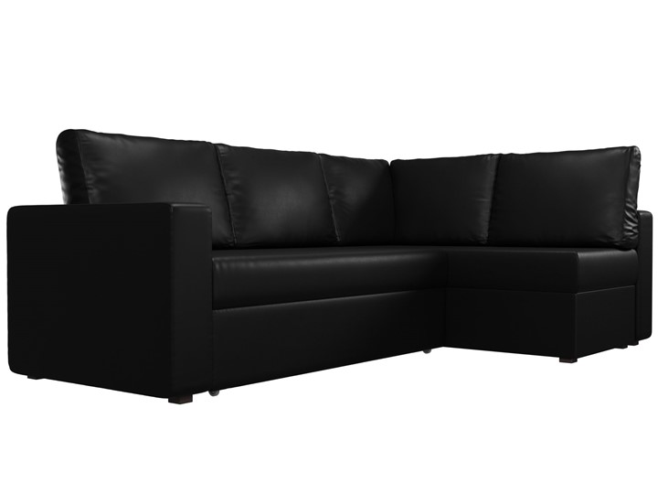Угловой раскладной диван Оливер, Черный (экокожа) в Элисте - изображение 4