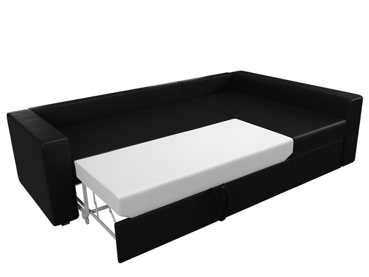 Угловой раскладной диван Оливер, Черный (экокожа) в Элисте - изображение 8