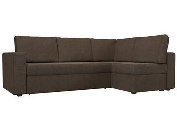 Угловой диван для гостиной Оливер, Коричневый (рогожка) в Элисте - предосмотр