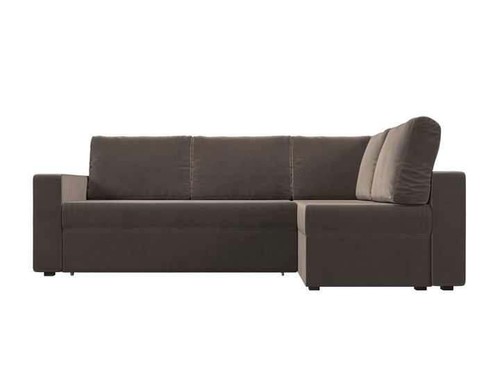 Угловой раскладной диван Оливер, Коричневый (велюр) в Элисте - изображение 3