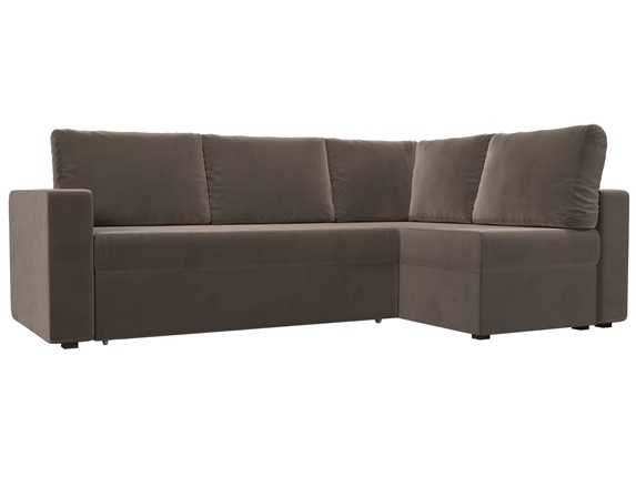 Угловой раскладной диван Оливер, Коричневый (велюр) в Элисте - изображение